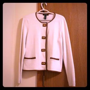 Elegant White Ralph Lauren Sweater Jacket